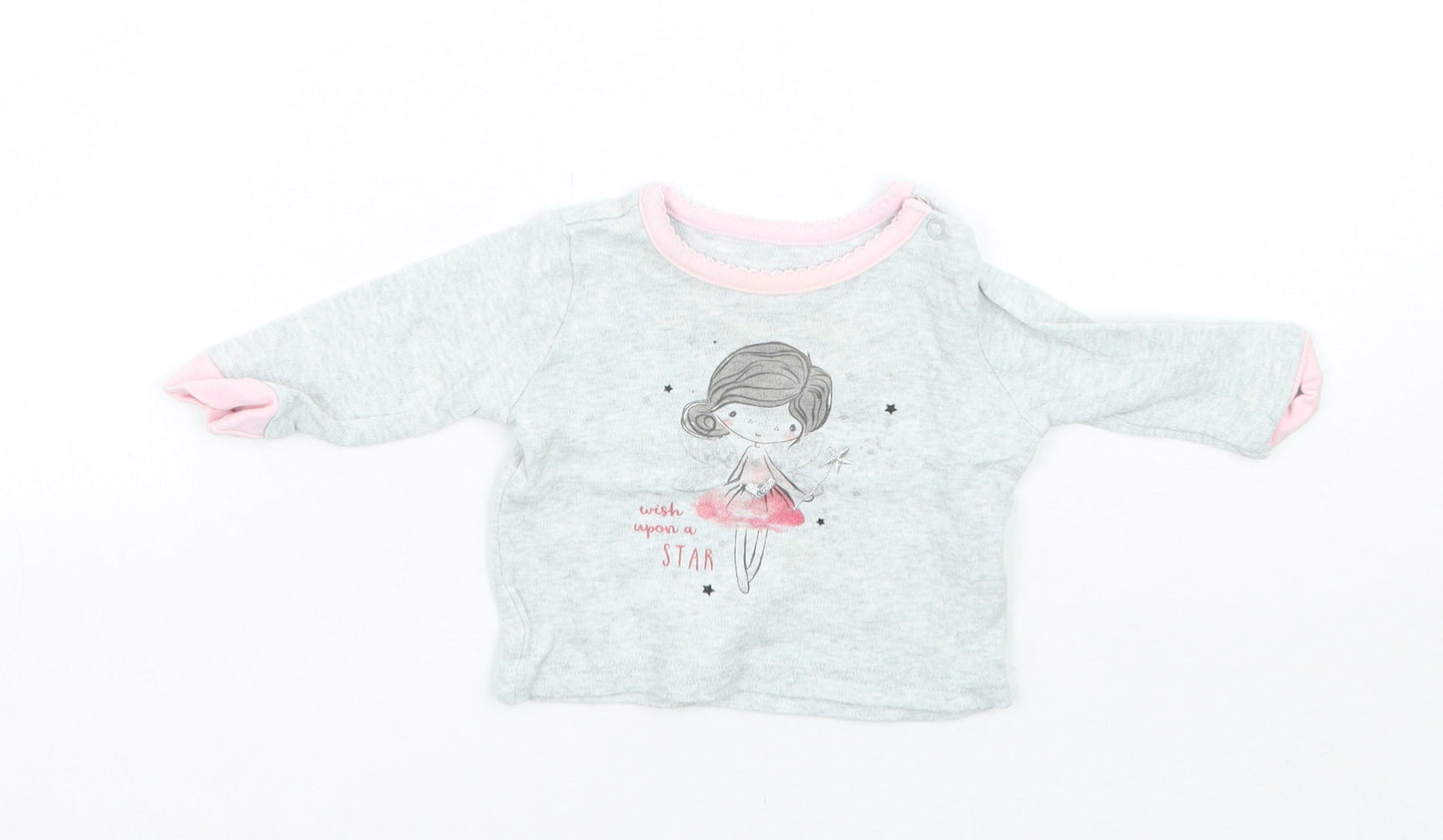 Primark Girls Grey   Basic T-Shirt Size 0-3 Months