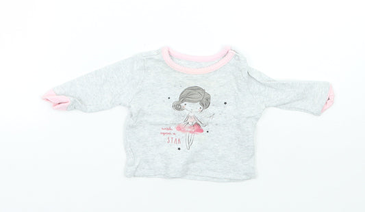Primark Girls Grey   Basic T-Shirt Size 0-3 Months