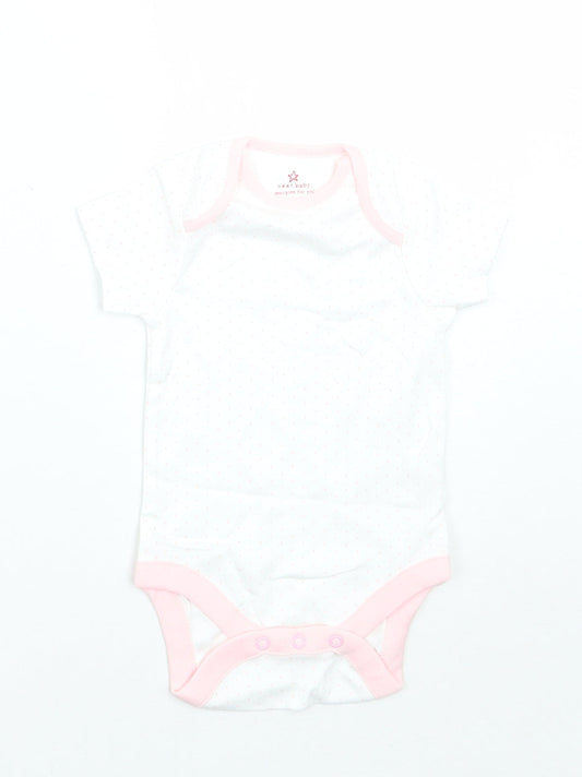 NEXT Girls White Polka Dot  Babygrow One-Piece Size 3-6 Months