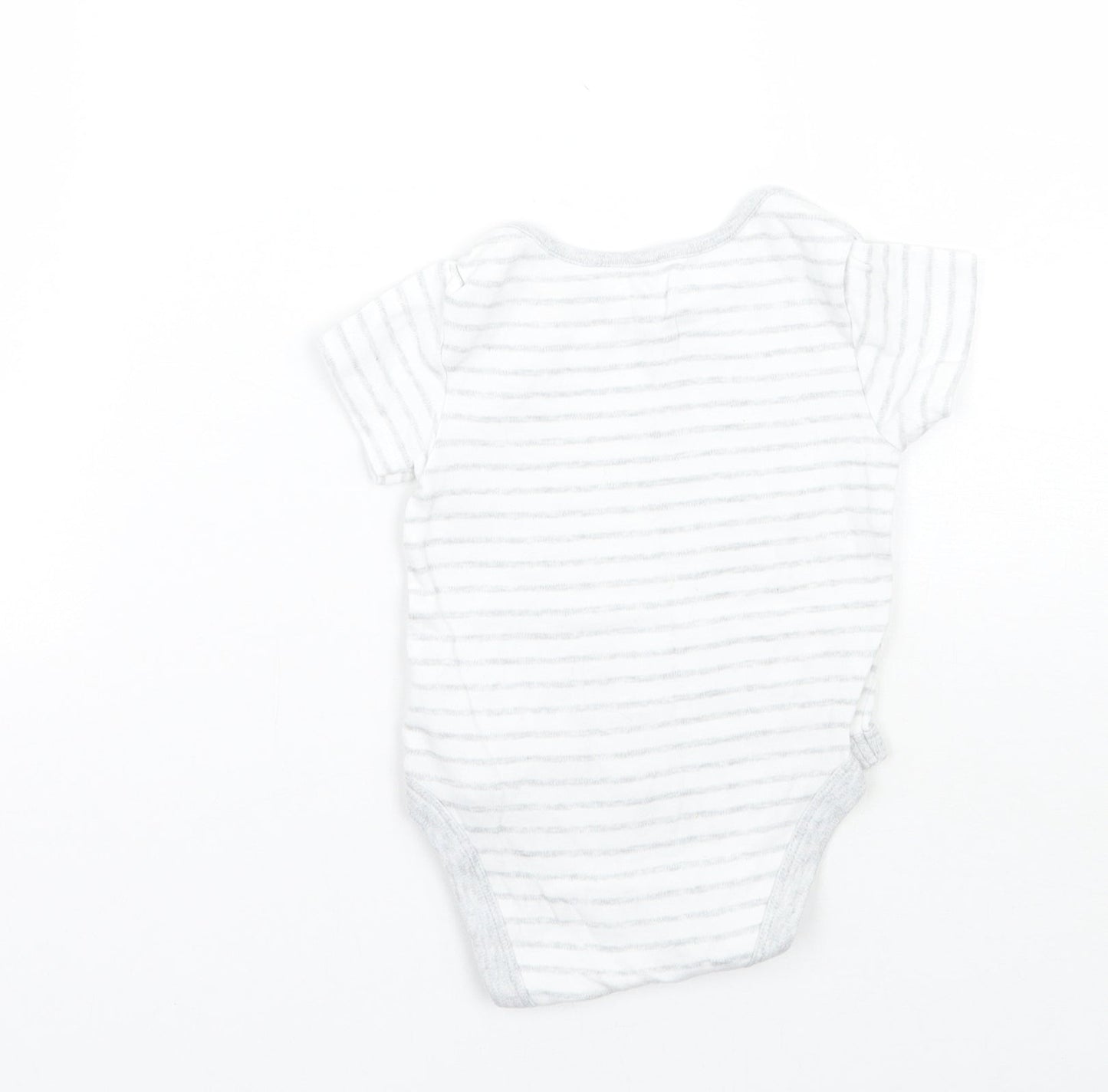 Mothercare Baby Grey Striped  Babygrow One-Piece Size 6-9 Months