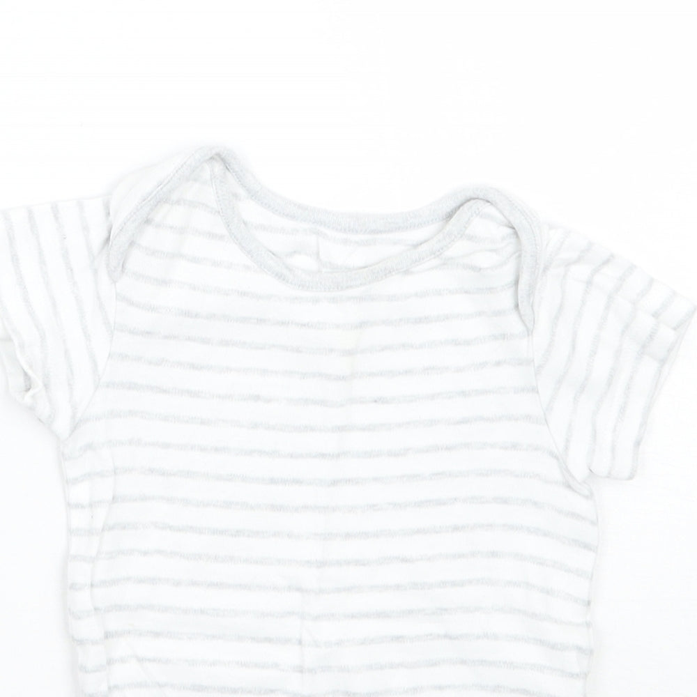 Mothercare Baby Grey Striped  Babygrow One-Piece Size 6-9 Months