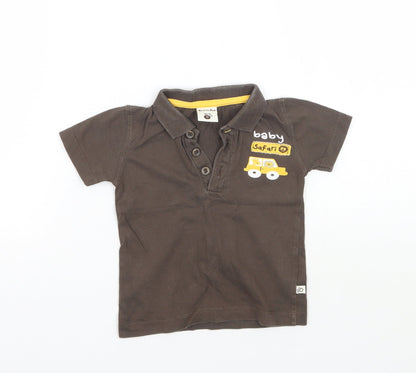 Front view of My little bear Baby Brown Basic T-Shirt, size 9-12, Months