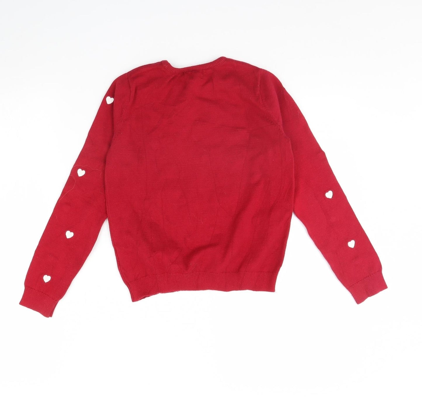 H&M Girls Red   Pullover Jumper Size 8 Years