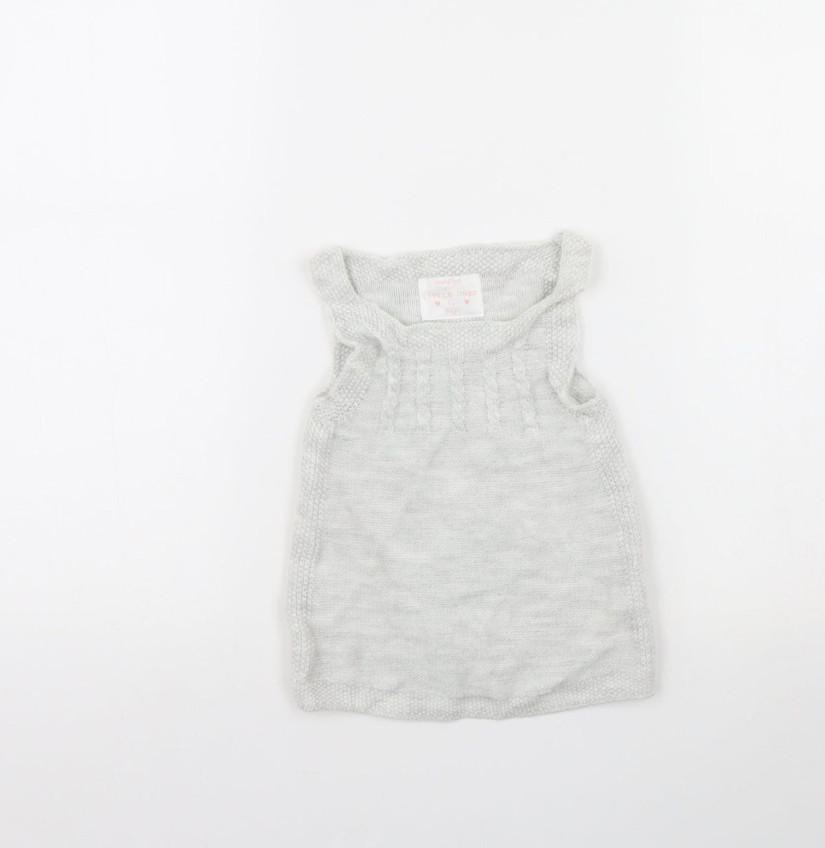 Additional front view of F&F girls’ grey jumper dress, size 9-12, months