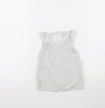 Additional front view of F&F girls’ grey jumper dress, size 9-12, months