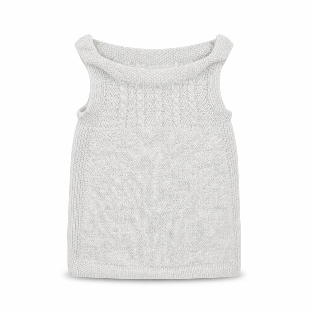 Front view of F&F girls’ grey jumper dress, size 9-12, months