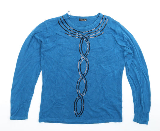 BM Womens Blue  Knit Pullover Jumper Size M