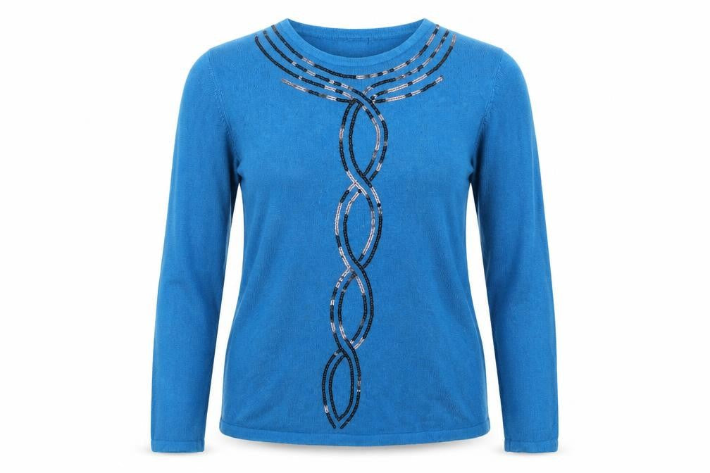 Bonmarché Womens Blue Knit Pullover Jumper Size M