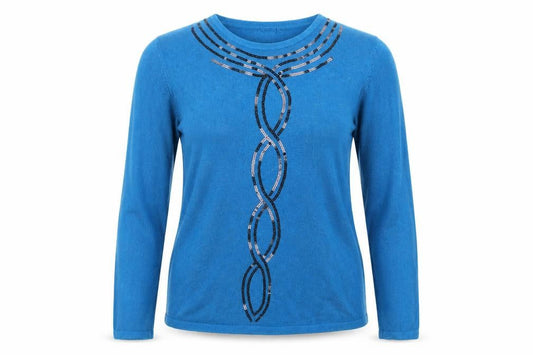 Bonmarché Womens Blue Knit Pullover Jumper Size M