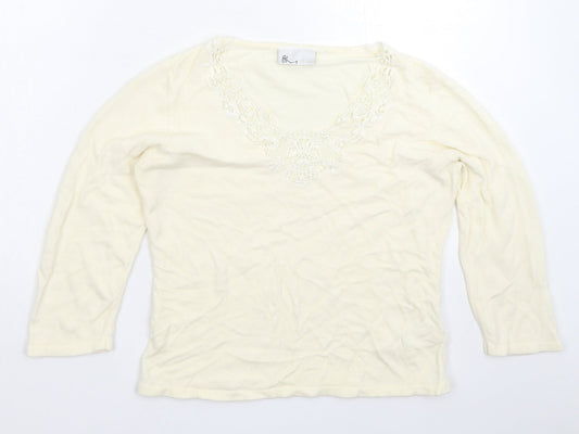 BHS Womens White  Knit Pullover Jumper Size 12