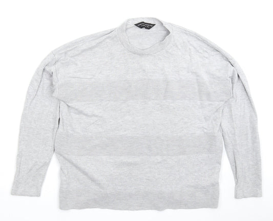 Dorothy Perkins Womens Grey  Knit Pullover Jumper Size 14