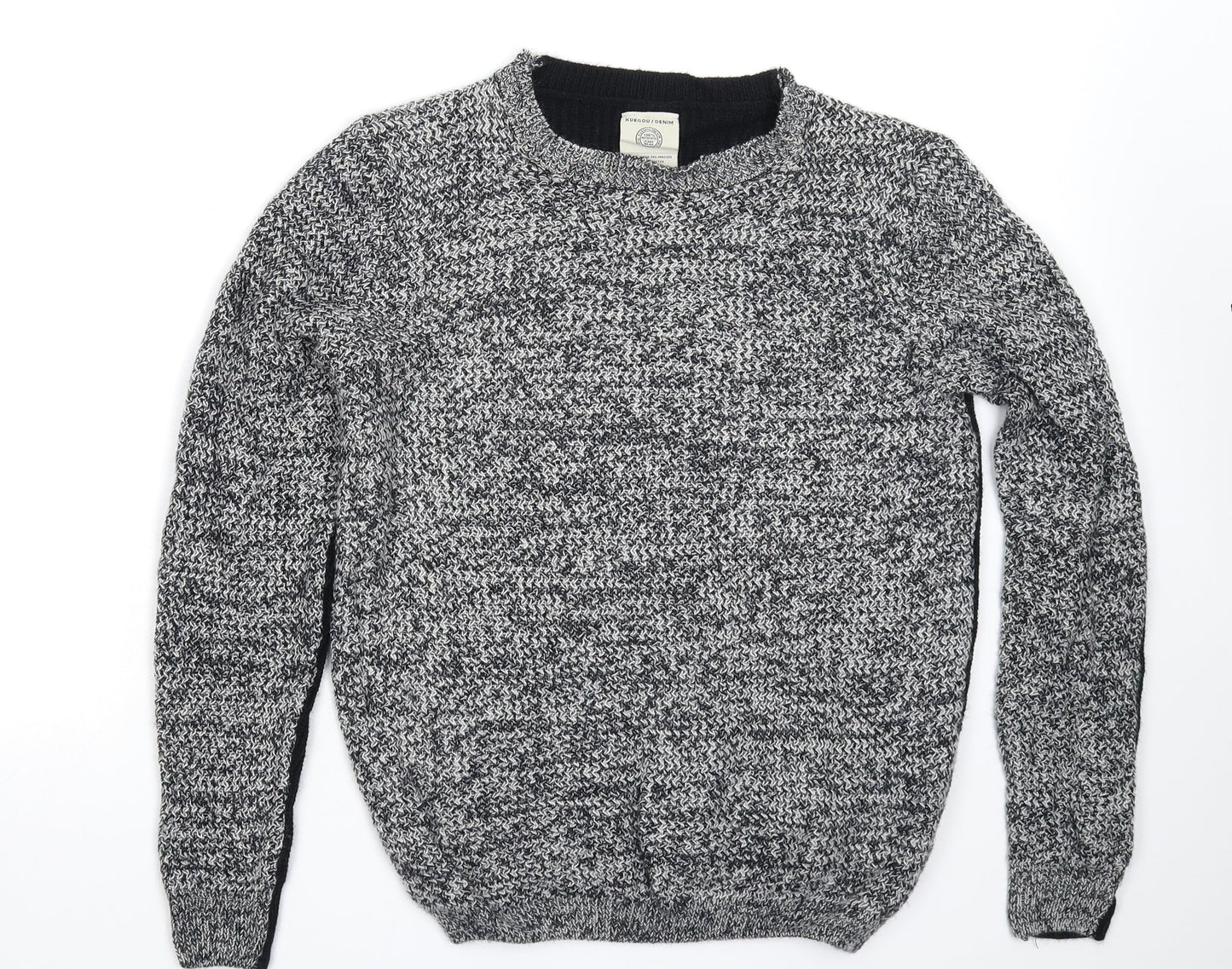 Kuegou Womens Grey  Knit Pullover Jumper Size L