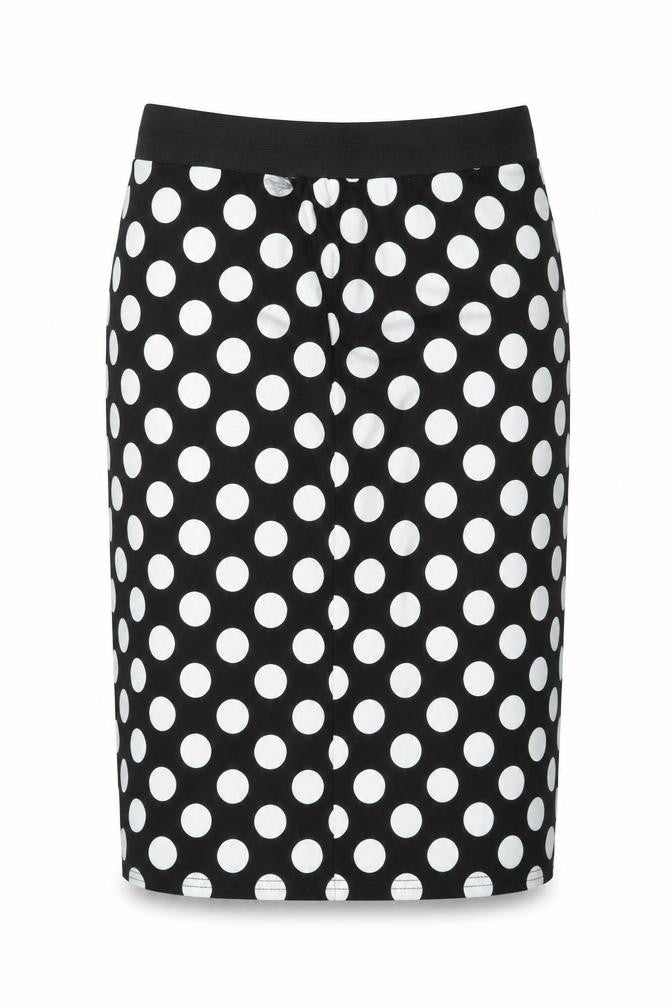 Preworn Womens Black Polka Dot  Straight & Pencil Skirt Size XL