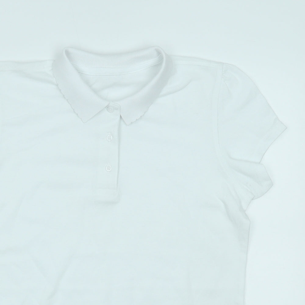 George Girls White   Basic Polo Size 14-15 Years