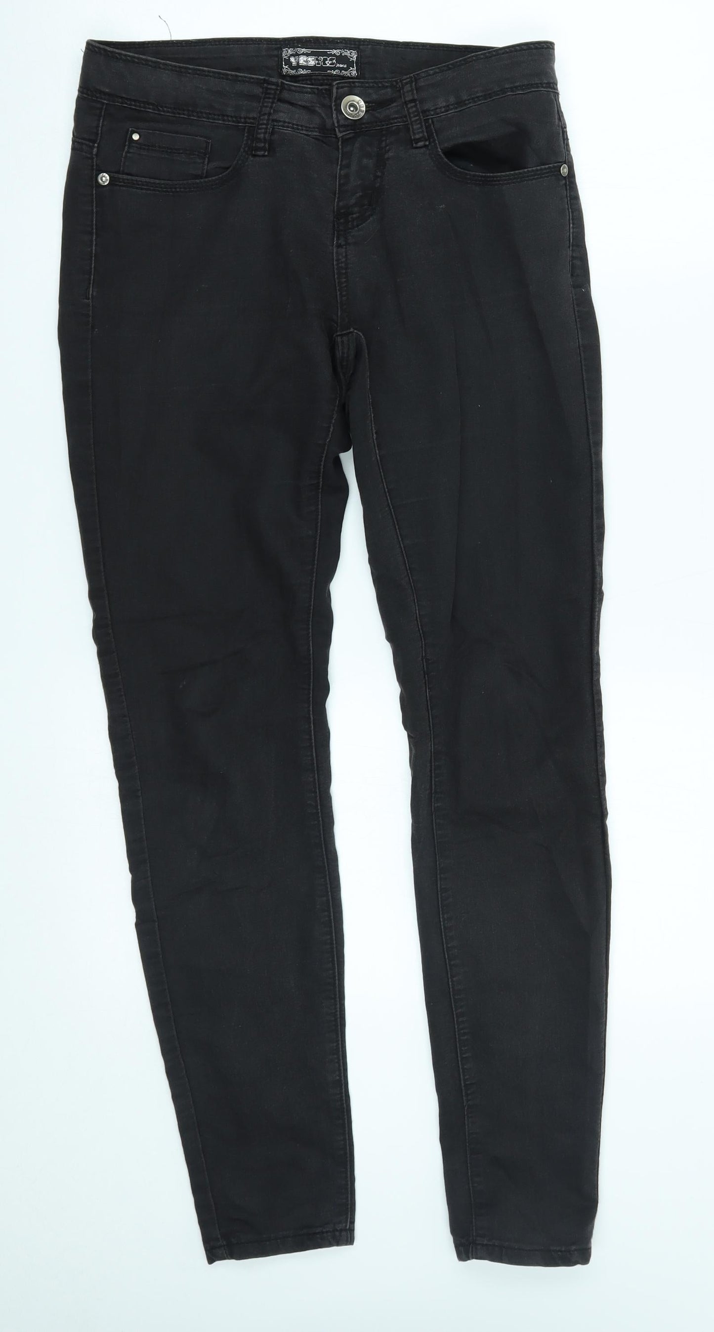 yesyes Womens Grey   Straight Jeans Size 8 L29 in