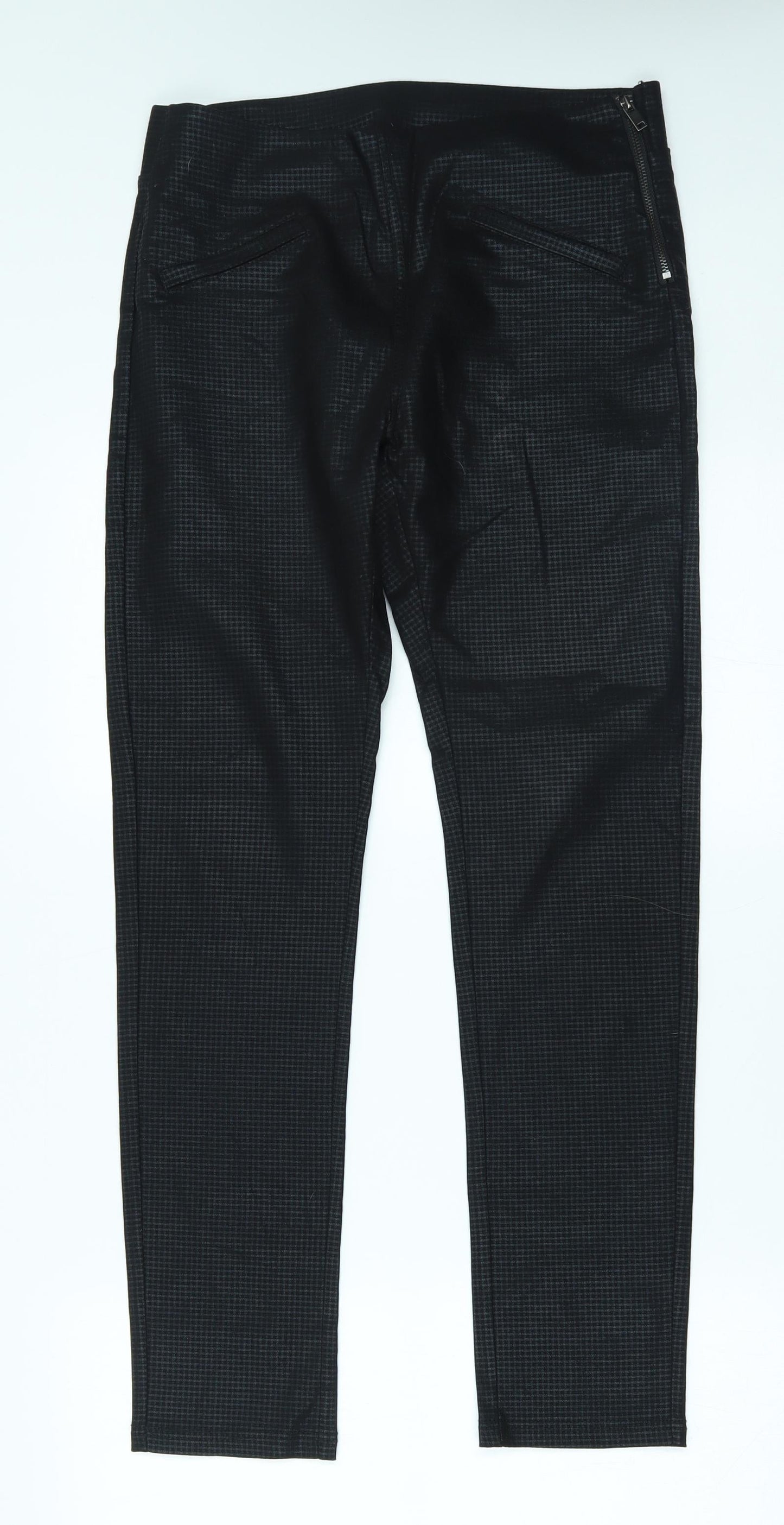 LD Style Womens Black   Trousers  Size 12 L28 in