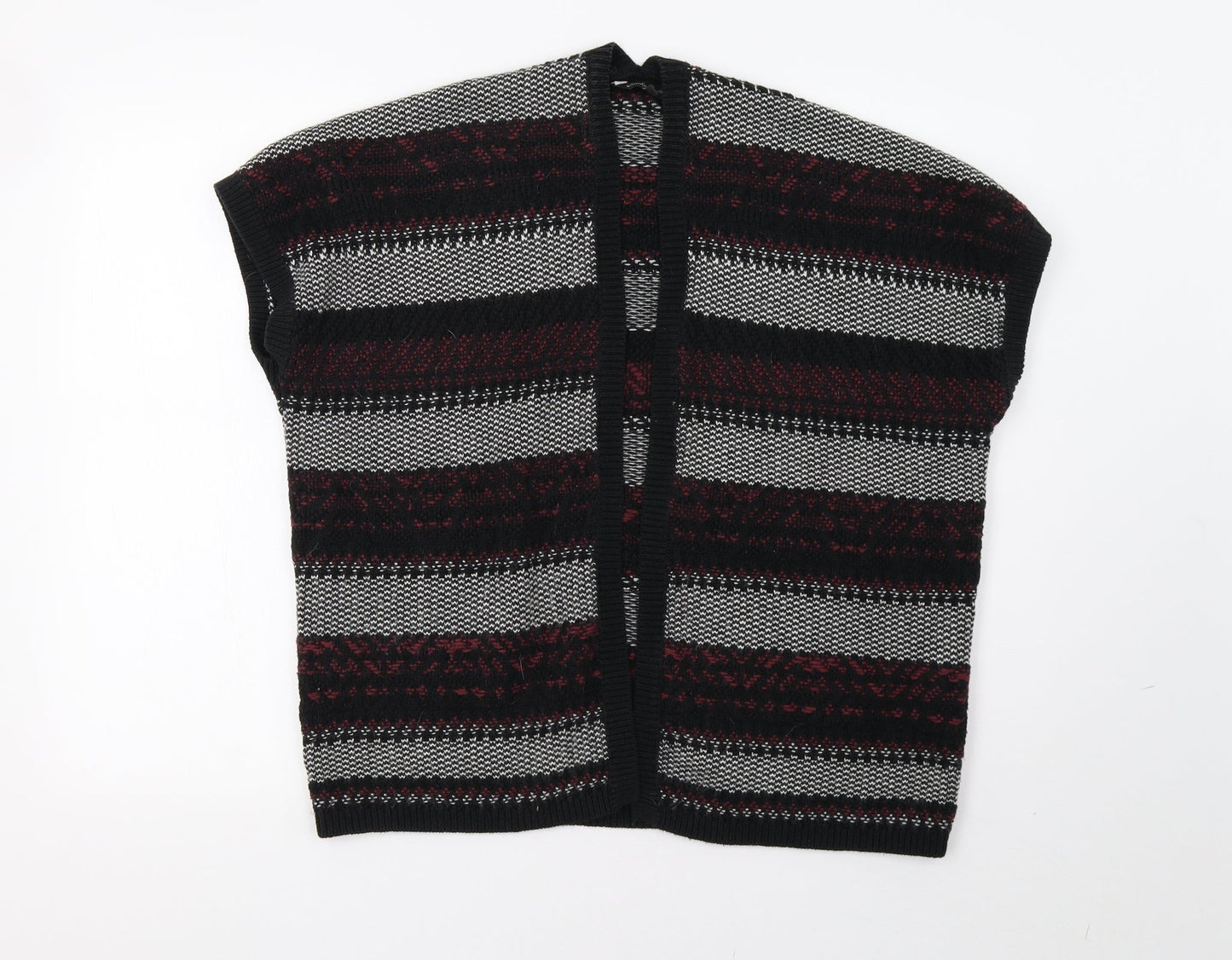 Matalan Girls Black Striped  Cardigan Jumper Size 12 Years