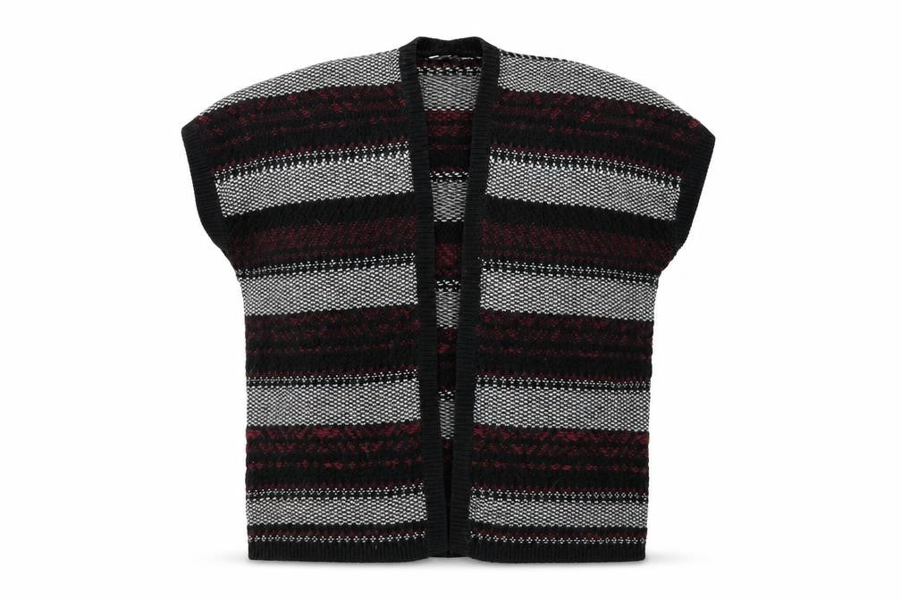 Matalan Girls Black Striped  Cardigan Jumper Size 12 Years