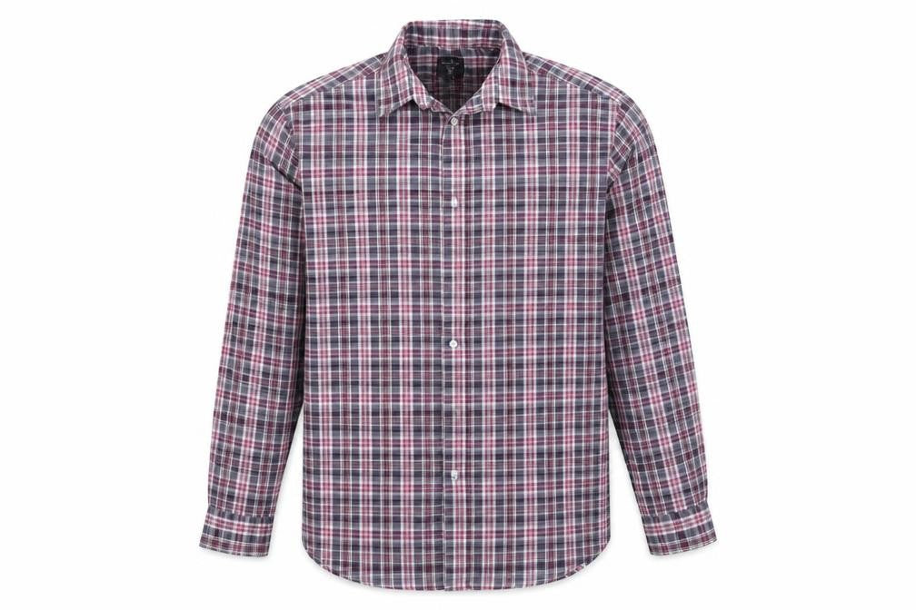 James P Mens Purple Check   Button-Up Size XL