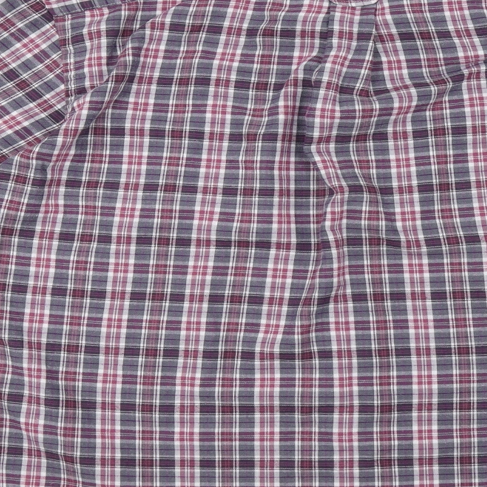 James P Mens Purple Check   Button-Up Size XL