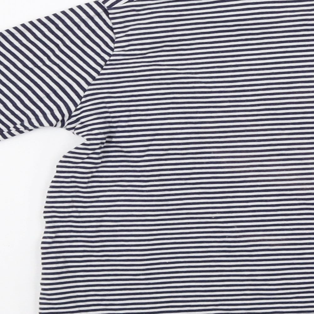 F&F Girls Blue Striped  Basic T-Shirt Size 6 Years