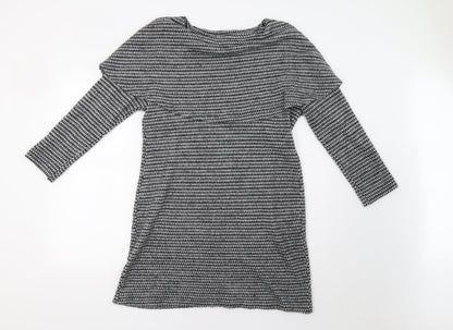 Womens Grey Check  Jumper Dress  Size M