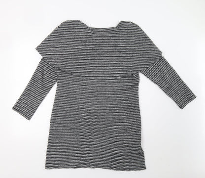 Womens Grey Check  Jumper Dress  Size M