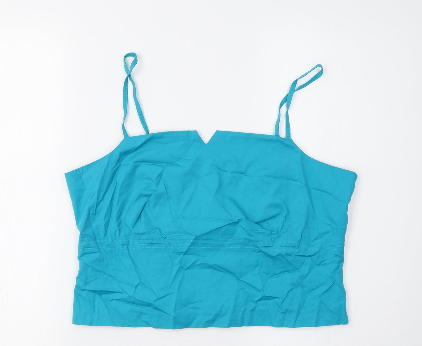 Joie De Vivre Womens Blue   Cropped T-Shirt Size 16