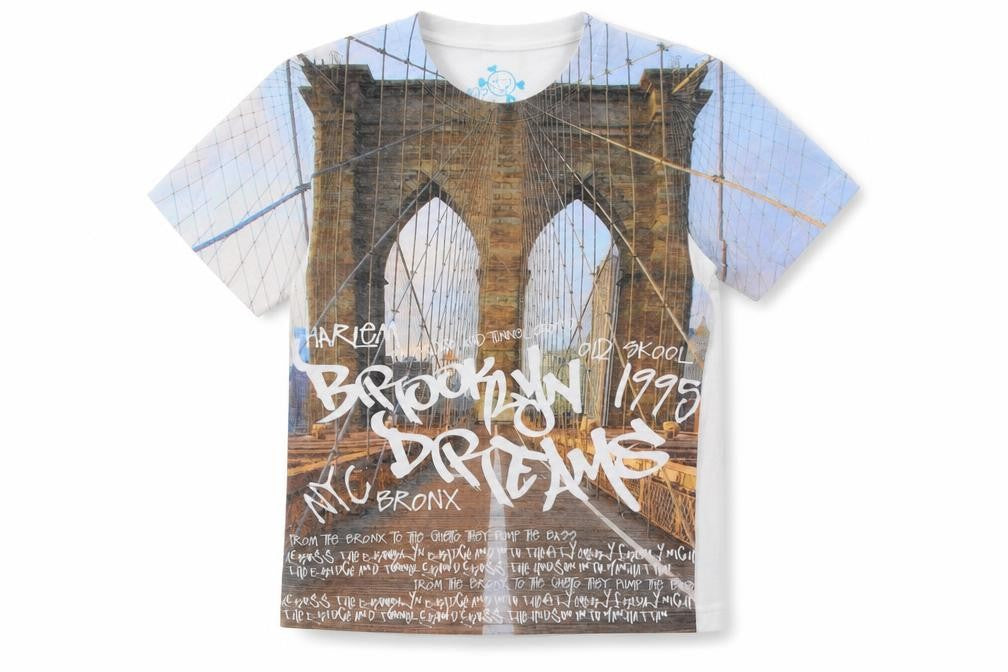 Pop Culture Girls White   Basic T-Shirt Size 6-7 Years  - NYC