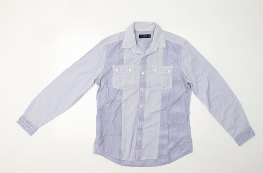 NEXT Mens Blue Striped   Button-Up Size M