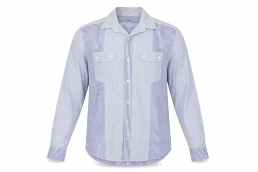 Next Mens Blue Striped   Button-Up Size M