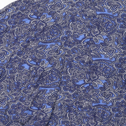 New Look Womens Blue Paisley  Overcoat Blazer Size 12