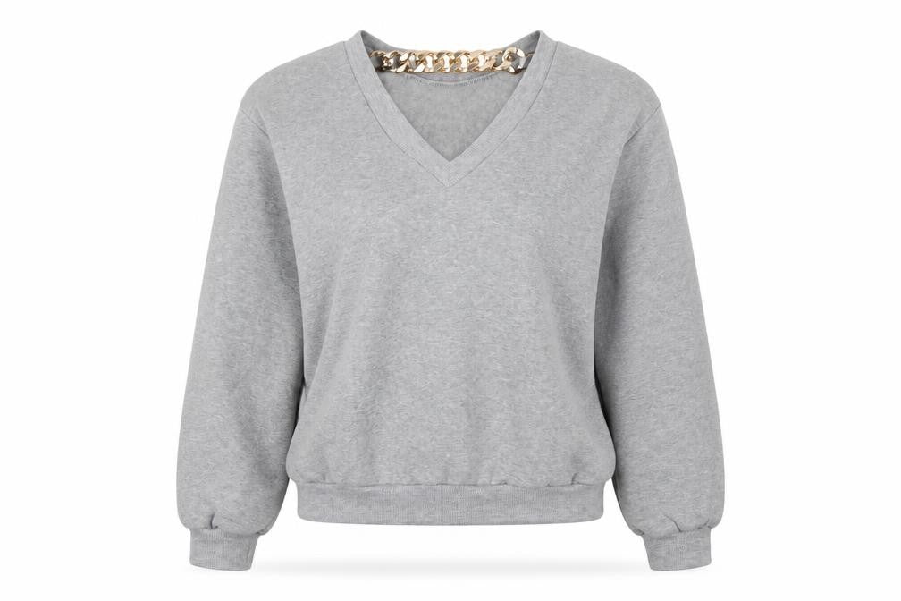 Cherry Koko Womens Grey   Pullover Sweatshirt Size M  - Golden Chain