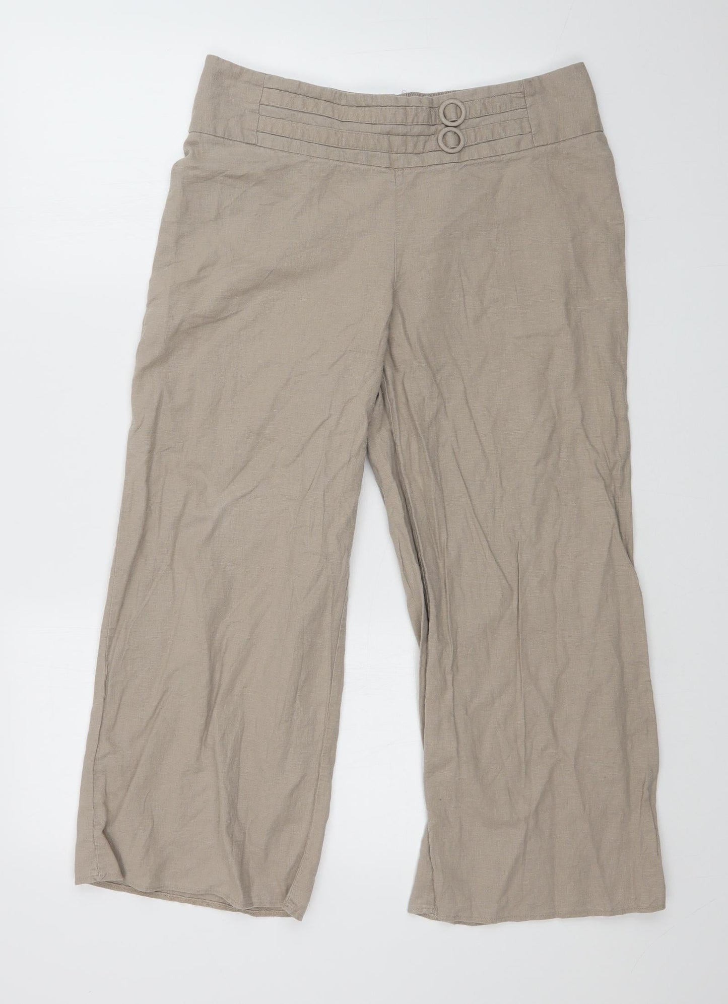 E Womens Beige    Trousers Size 14 L25 in