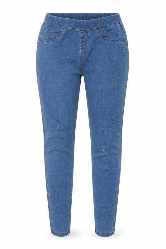 Front view of DENIM CO women’s blue skinny jeans, size UK 8, 28-inch leg