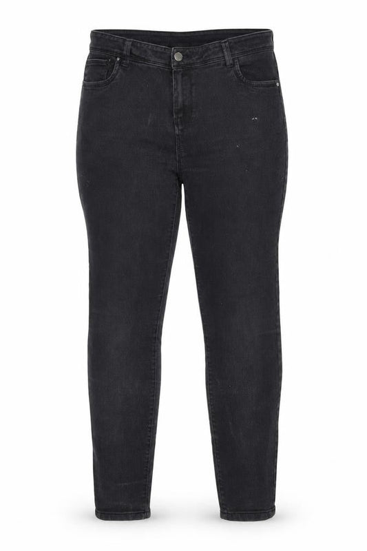 Front view of DENIM CO women’s black skinny jeans, size UK 16, 28-inch leg
