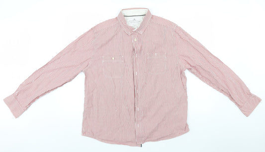 Easy Mens White Striped   Button-Up Size XL