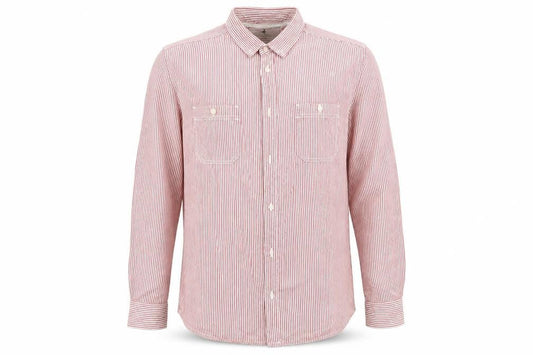 Easy Mens White Striped   Button-Up Size XL