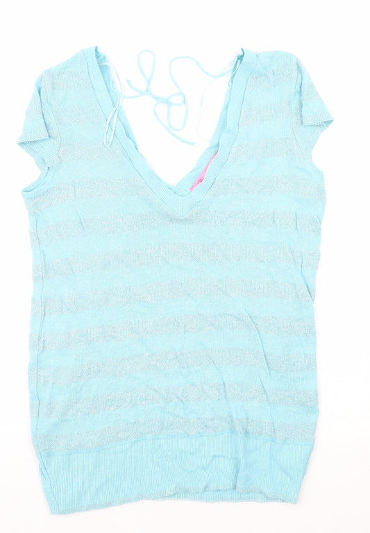 River Island Womens Blue Striped  Pullover Jumper Size 10