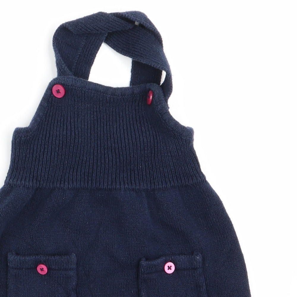 Preworn Girls Blue   Pinafore/Dungaree Dress  Size 12 Months