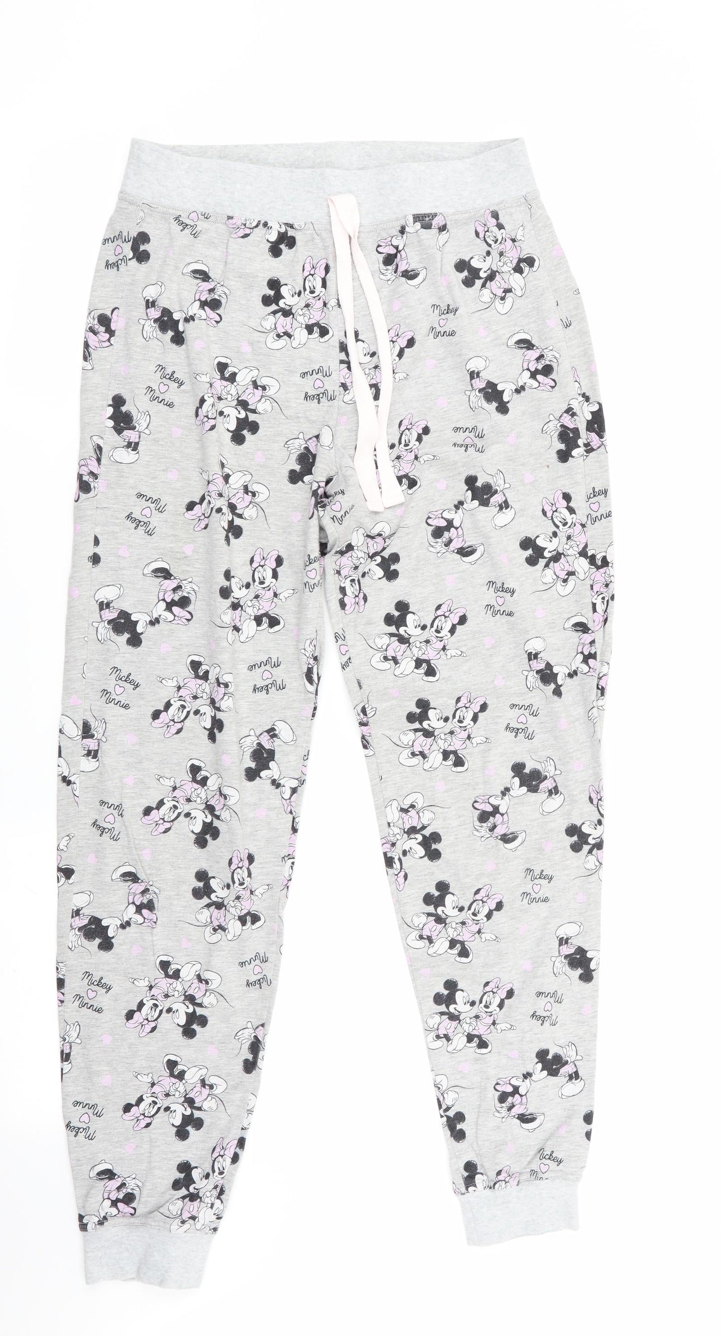 Preworn Womens Grey Animal Print   Pyjama Pants   - Mickey & Minnie Mouse