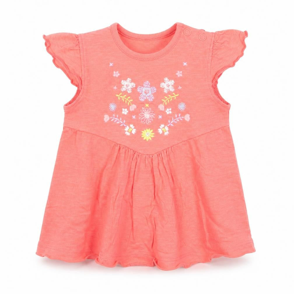 Nutmeg Girls Orange Floral  A-Line  Size 6-9 Months