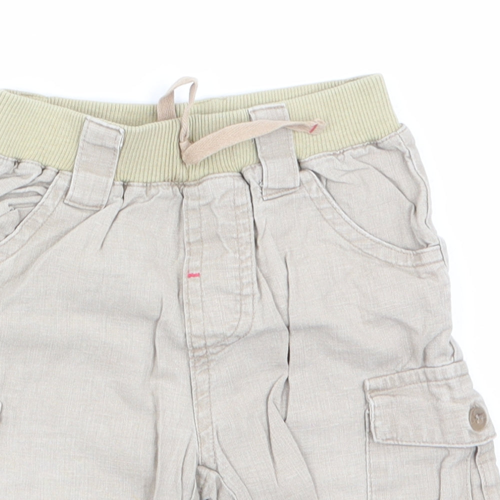 Mothercare Boys Beige   Cargo Trousers Size 12-18 Months