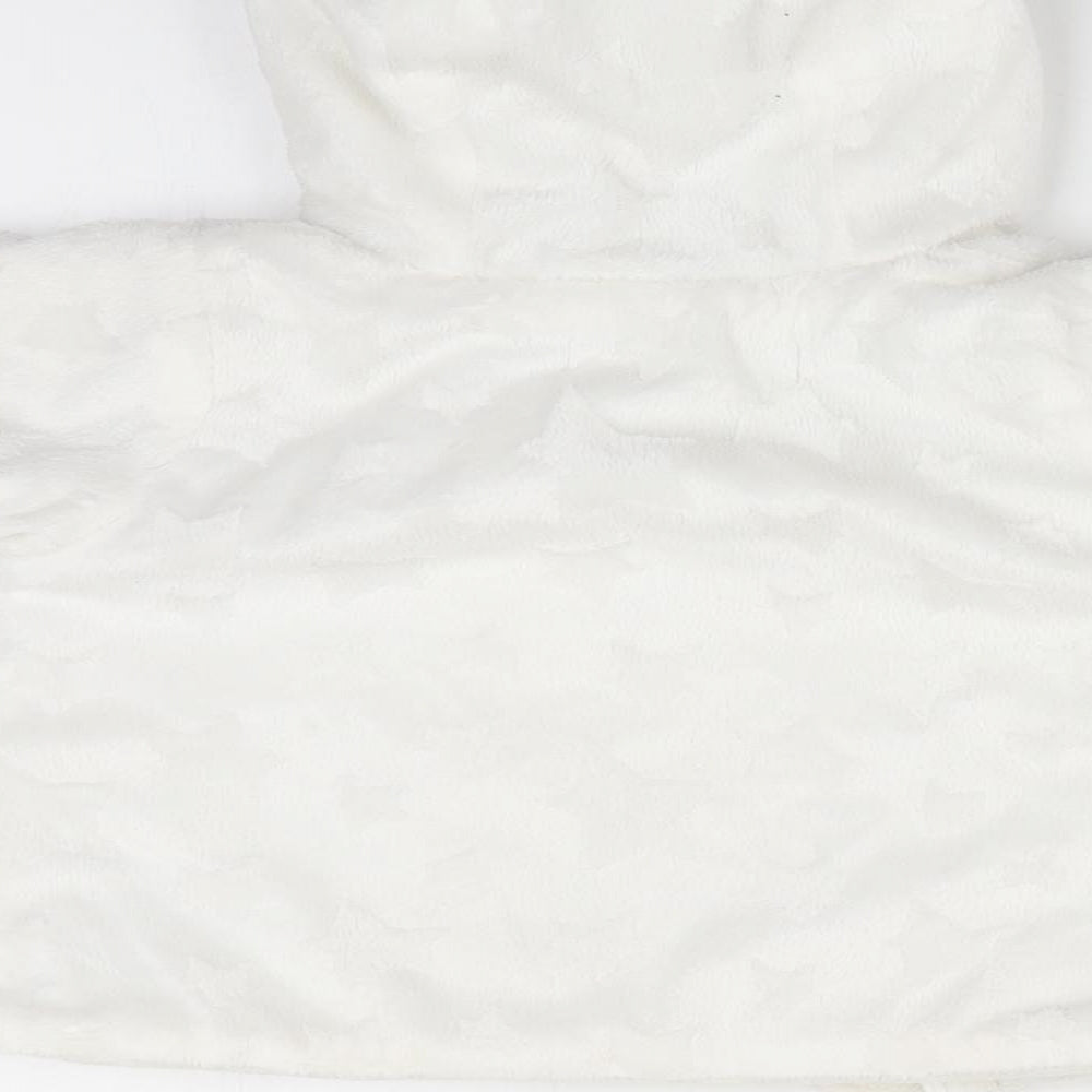 Babaluno Girls White Geometric  Overcoat Coat Size 3-6 Months
