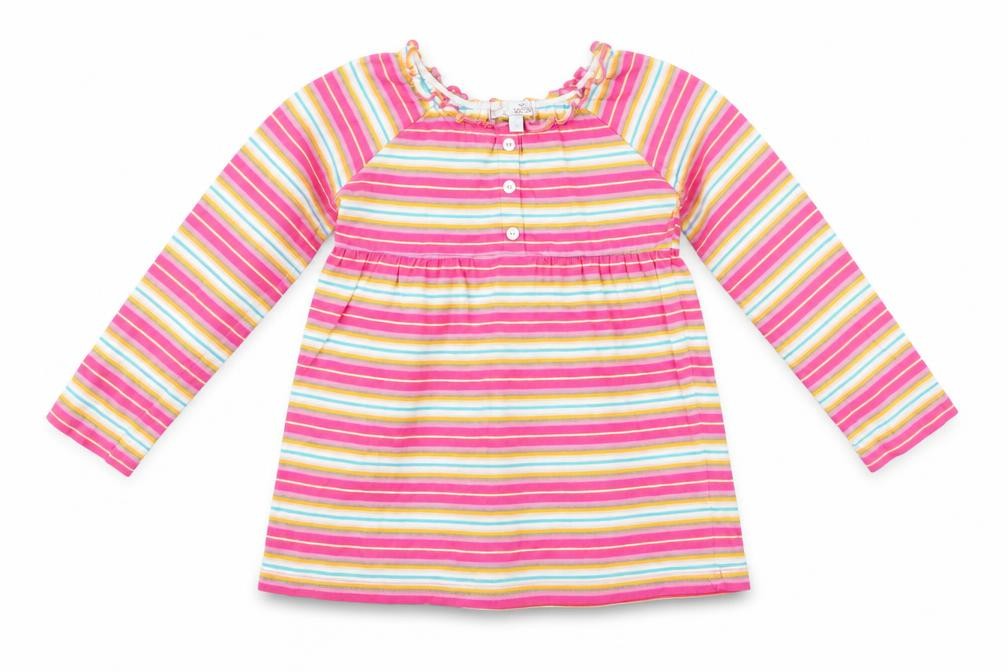 Mini Boutique Girls Pink Striped  Tunic Blouse Size 4-5 Years