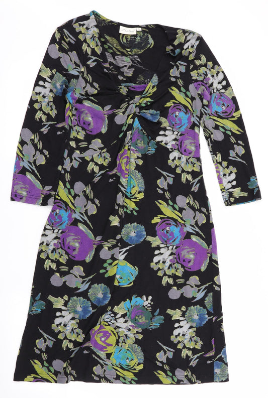 Adini Womens Black Floral  Bodycon  Size XS