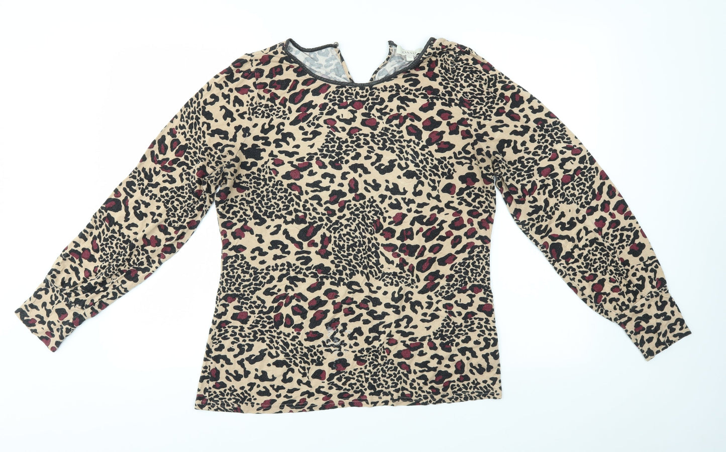 Oasis Womens Multicoloured Animal Print  Basic T-Shirt Size L