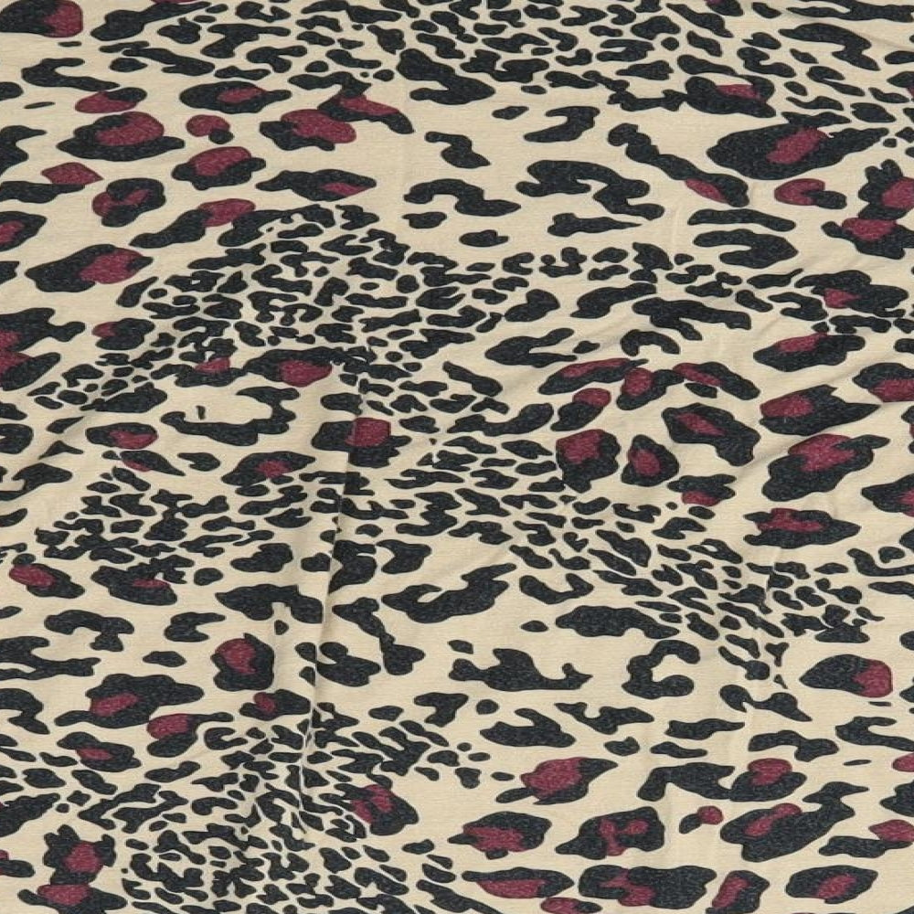 Oasis Womens Multicoloured Animal Print  Basic T-Shirt Size L