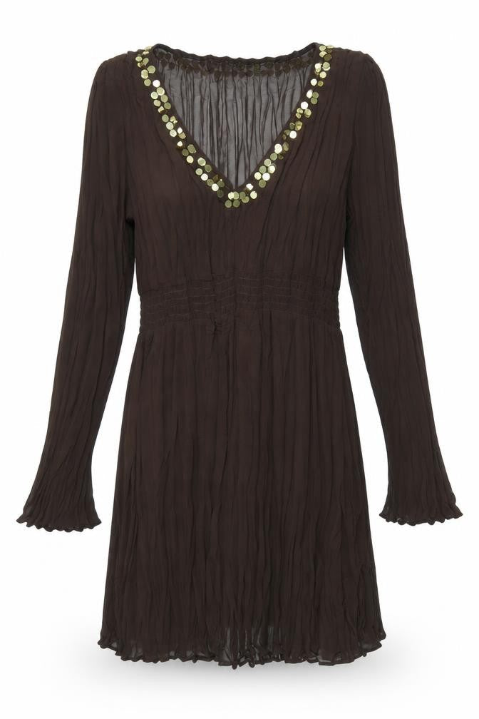 Preworn Womens Brown   A-Line  Size M  - SHEER