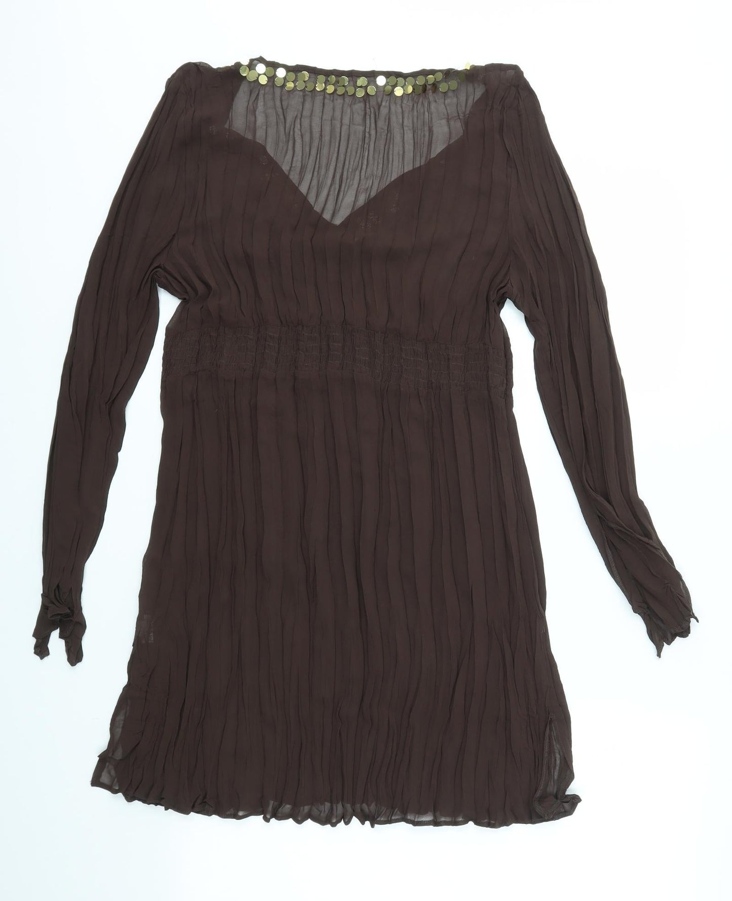Preworn Womens Brown   A-Line  Size M  - SHEER